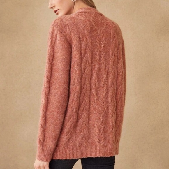 Premium Wool-Mix Button Up Relaxed Fit Cardigan - NEW - Picture 4 of 6